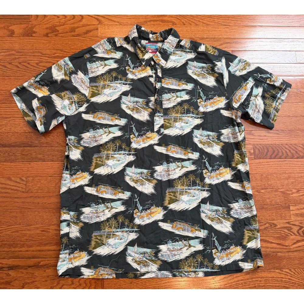 Reyn Spooner Joe Kealoha Hawaiian Shirt Mens 4XL Classic Car Print Tropical